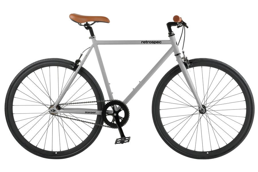 De Retrospec Harper Slate fixie-single speed fiets in grijze kleur is gebouwd om lang mee te gaan