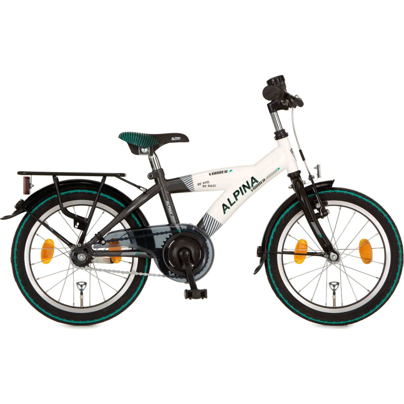 Alpina Yabber 16 Inch Jongens Kinderfiets Black White