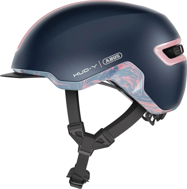 Abus Fietshelm Urban met licht HUD-Y blauw M 889655