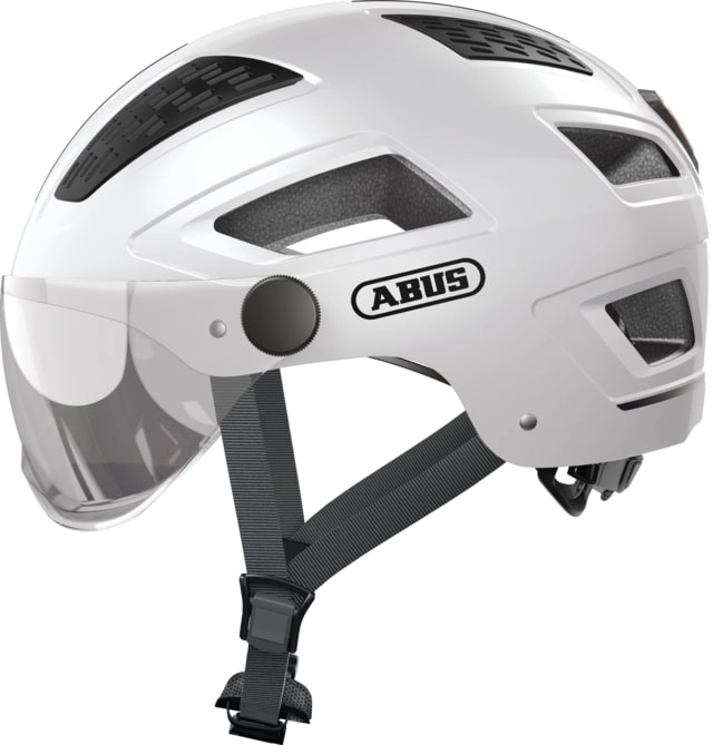 Abus Fietshelm Urban met vizier en Licht HYBAN 2.0 ACE wit M 889040
