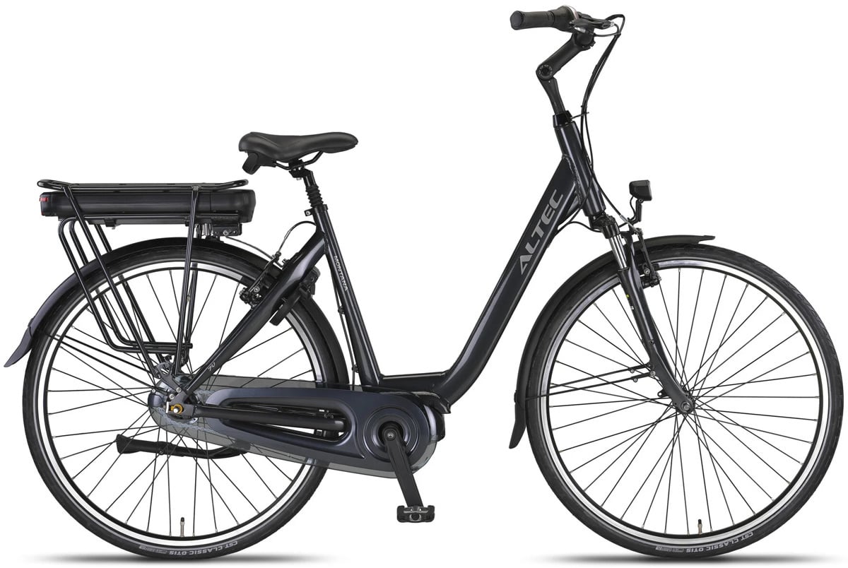 Altec Montana E-Bike Dames 28 inch 47cm Middenmotor 7v V-Brakes Glans Zwart