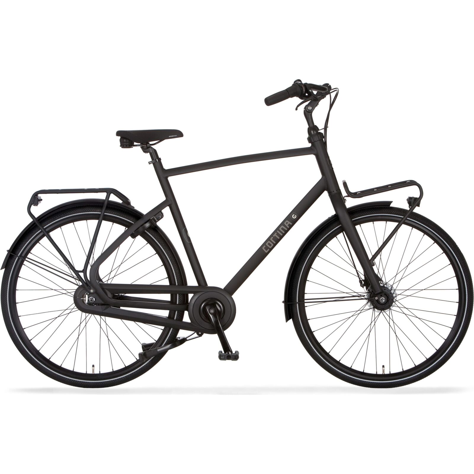 Cortina Common N7 2023 Heren Stadsfiets Jet Black Matt 56 Cm