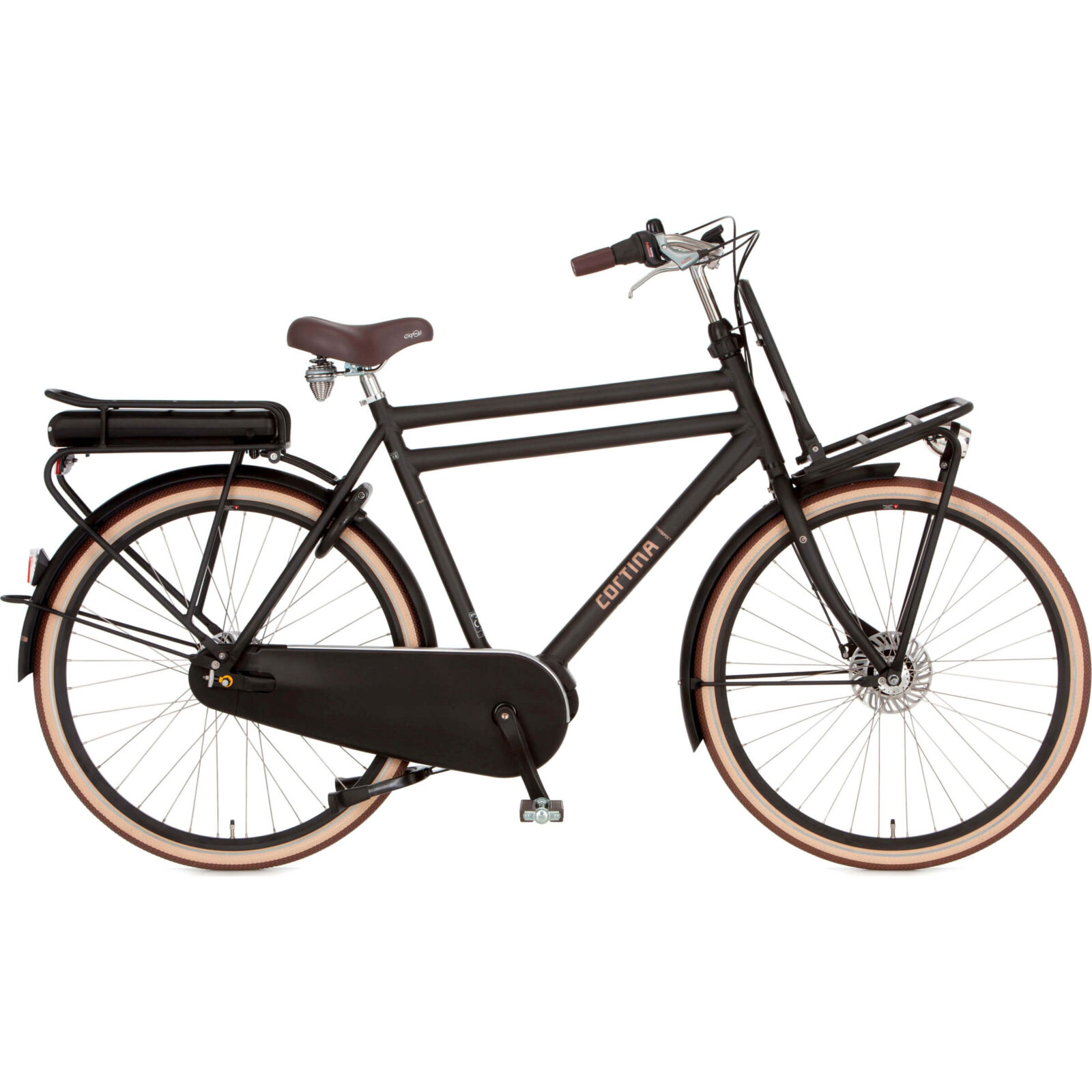 Cortina E-U4 Transport MM N7 Heren Elektrische Fiets Jet Black Mat 53 Cm