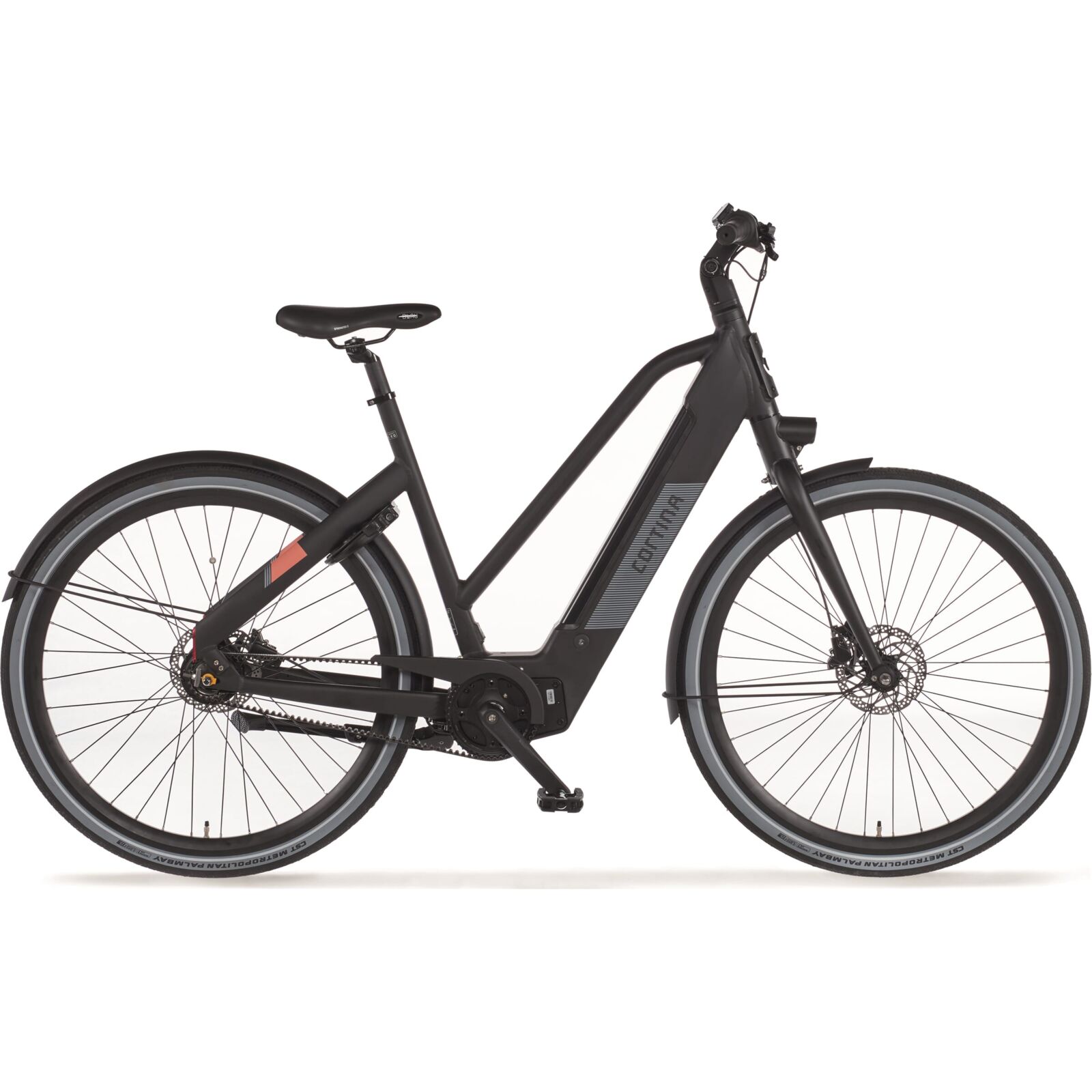 Cortina E-Blau MM N8 2023 Dames Elektrische Fiets Jet Black Matt 50 Cm