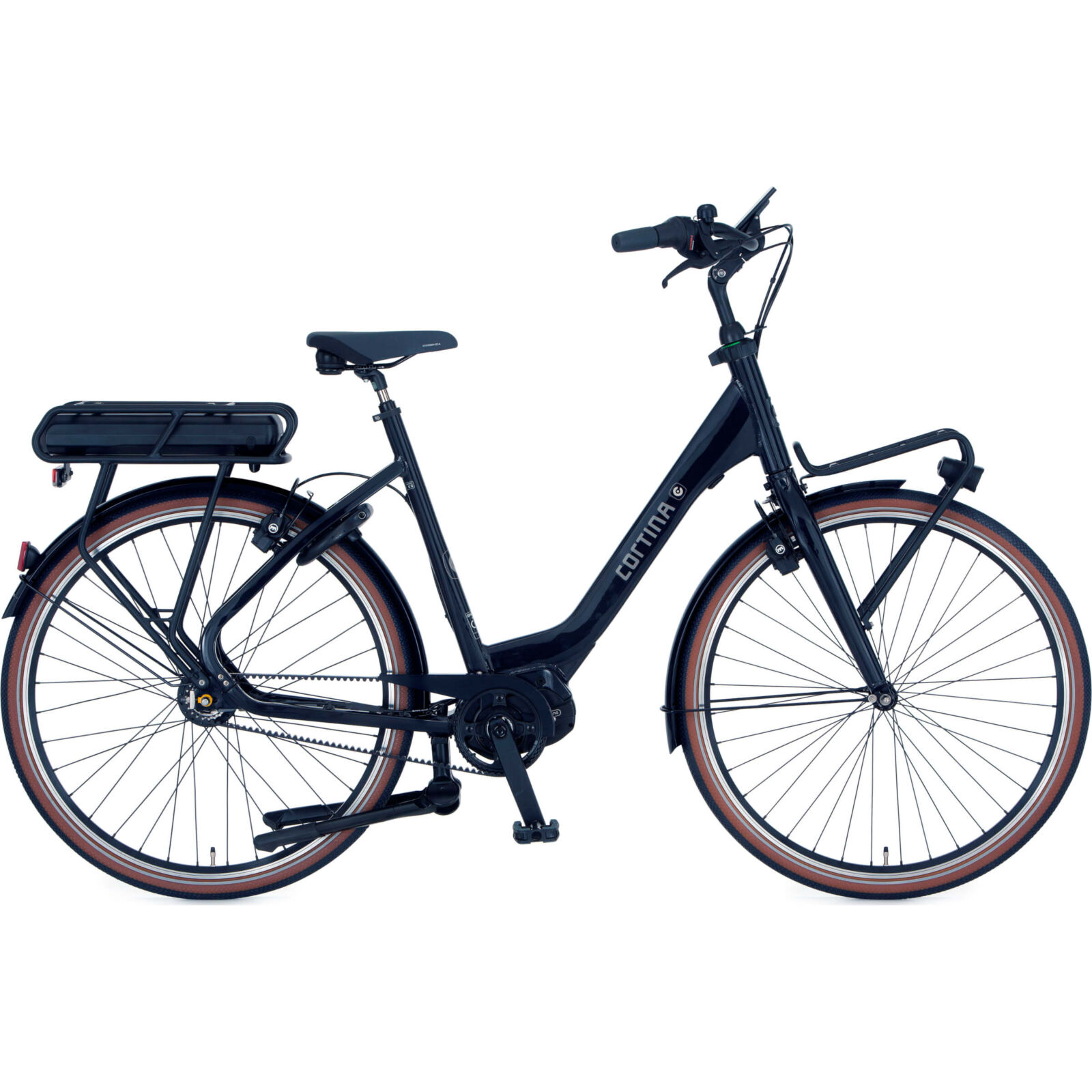 Cortina E-Common Beltdrive MM N8 2022 Dames Elektrische Fiets Dark Grey 50 Cm