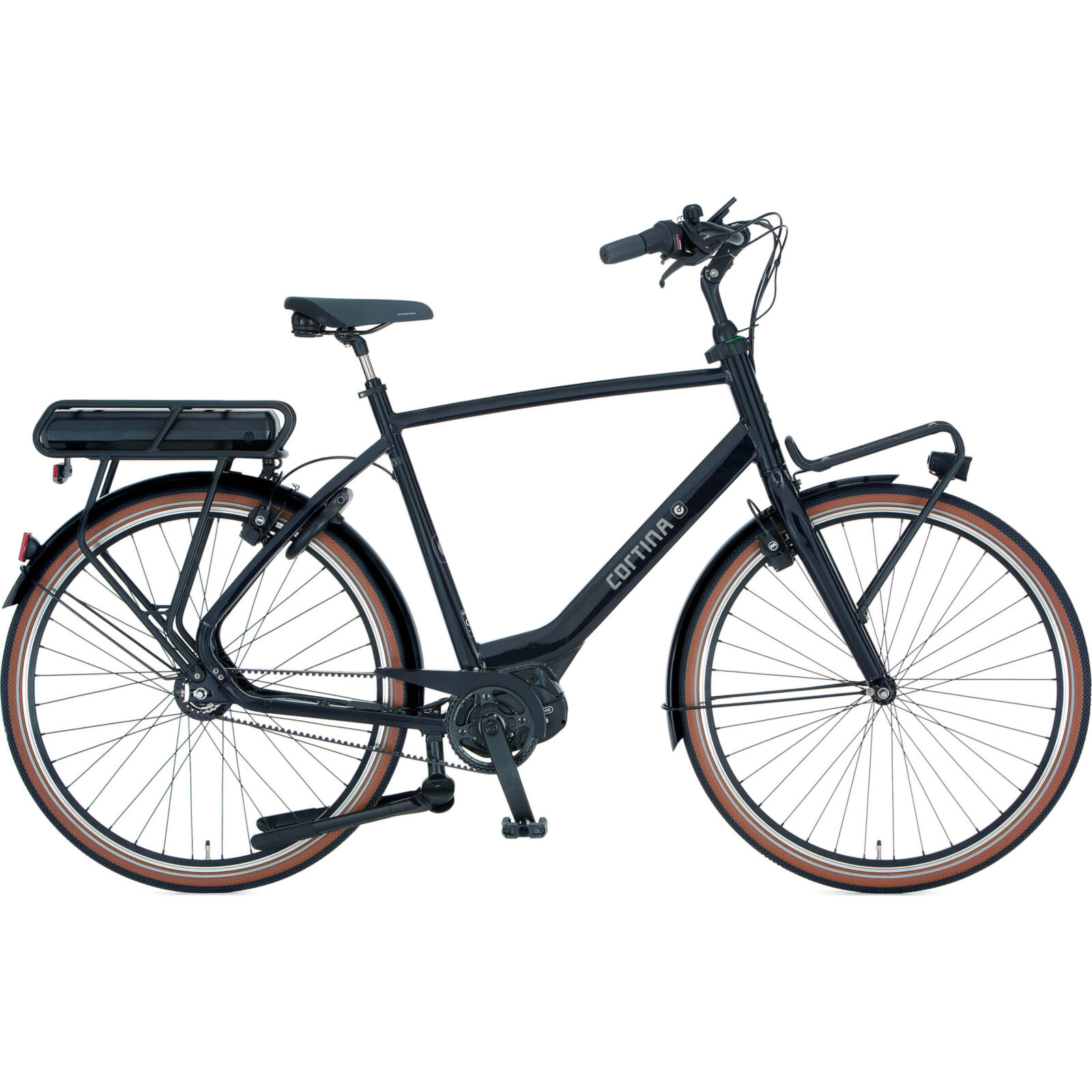 Cortina E-Common Beltdrive MM N8 Heren Elektrische Fiets Dark Grey 56 Cm