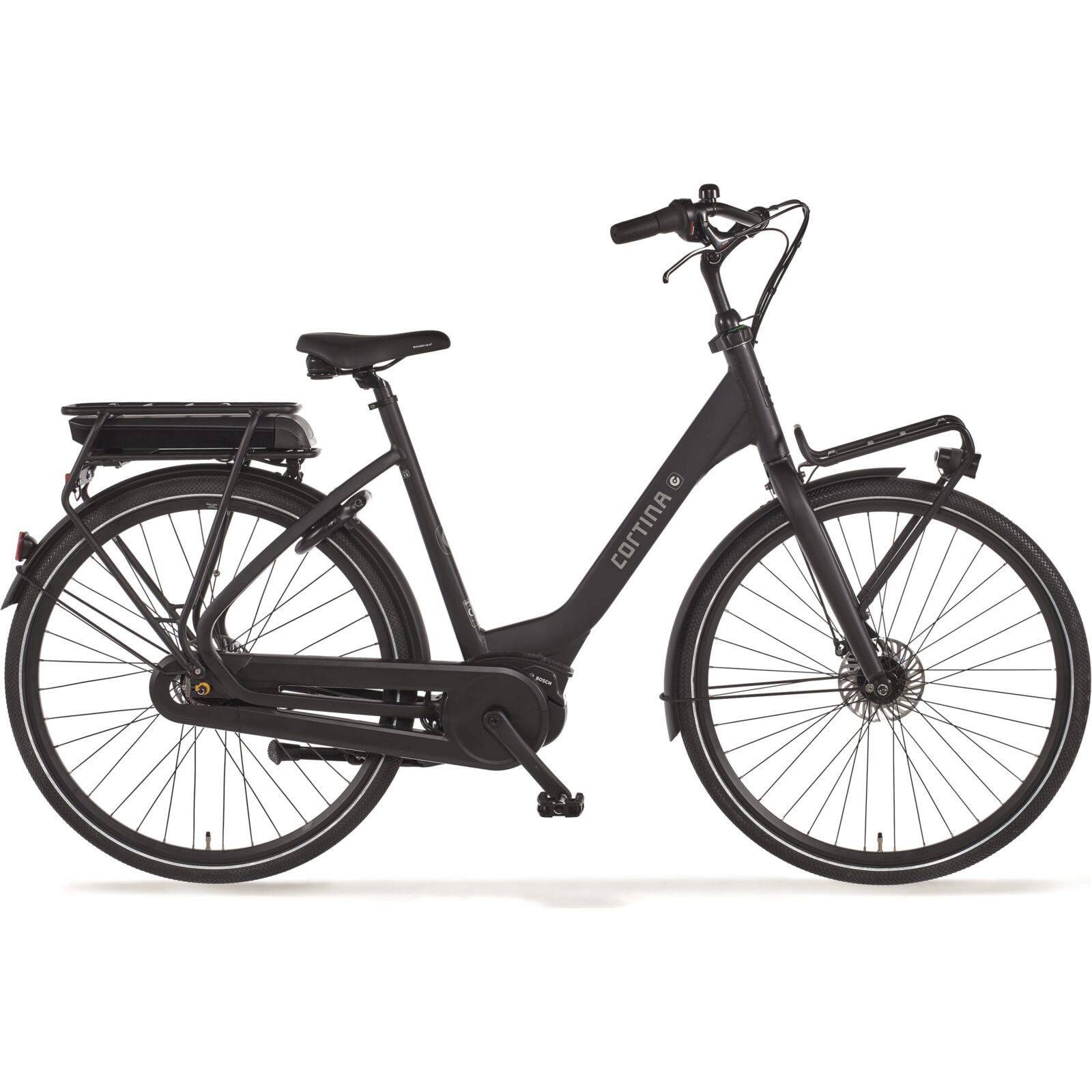 Cortina E-Common Bosch ActiveLine MM N7 2024 Dames Elektrische Fiets E-bike Jet Black Matt 50 Cm