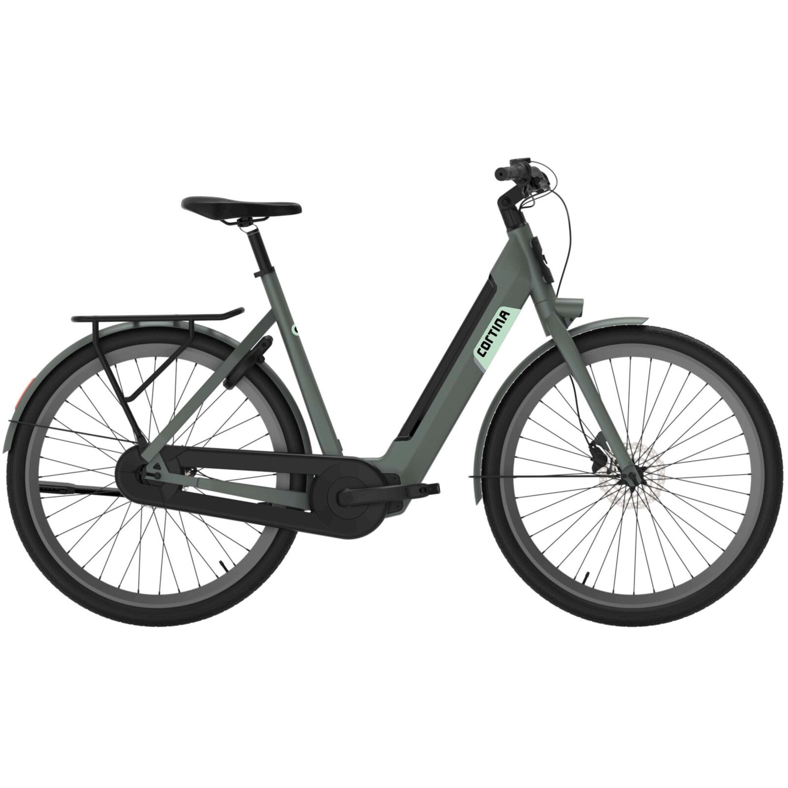 Cortina E-Nite MM N7 2023 Dames Elektrische Fiets Titanic Green Matt 50 Cm