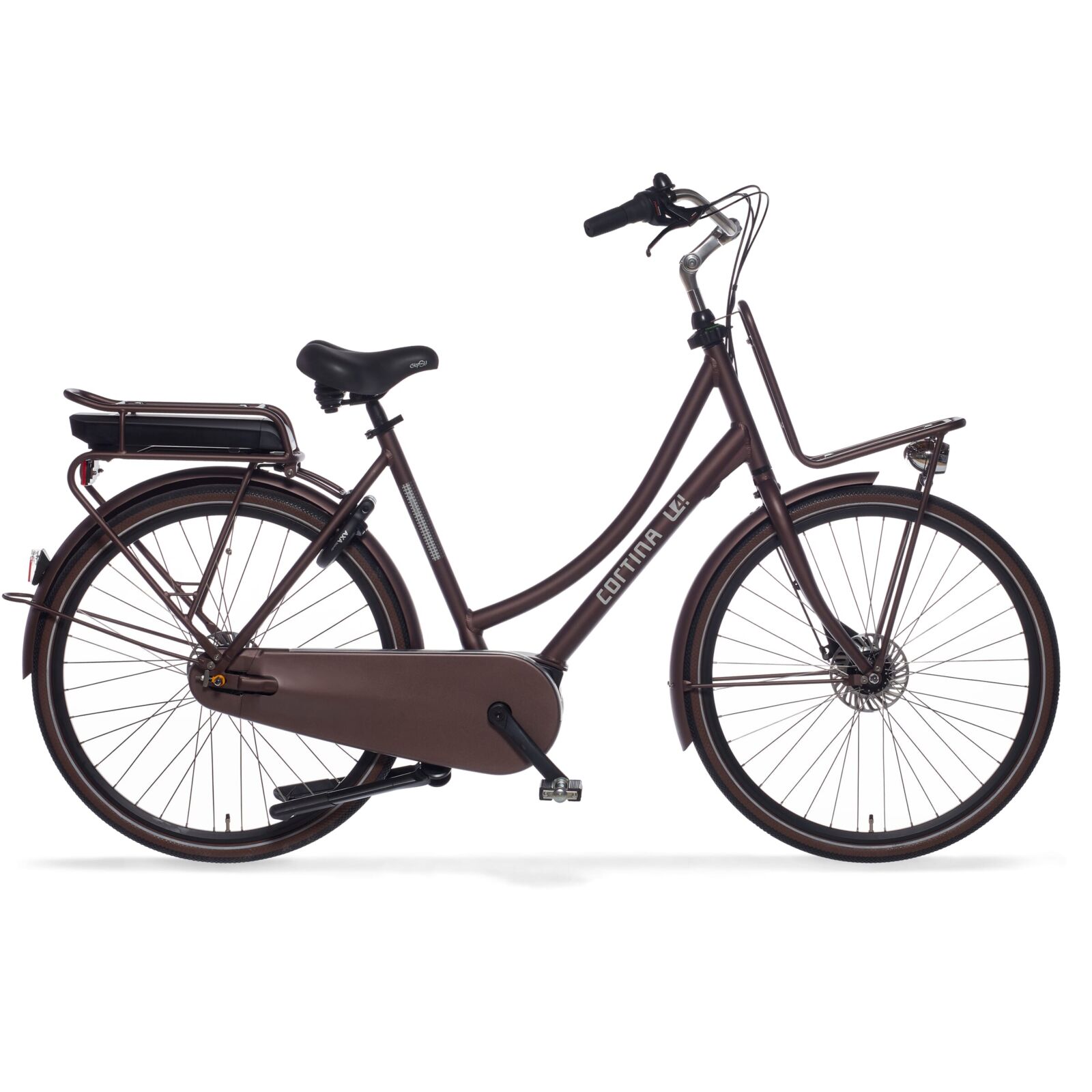 Cortina E-U4 Family Bosch ActiveLine MM N7 2023 Dames Elektrische Fiets Friar Brown Matt 57 Cm