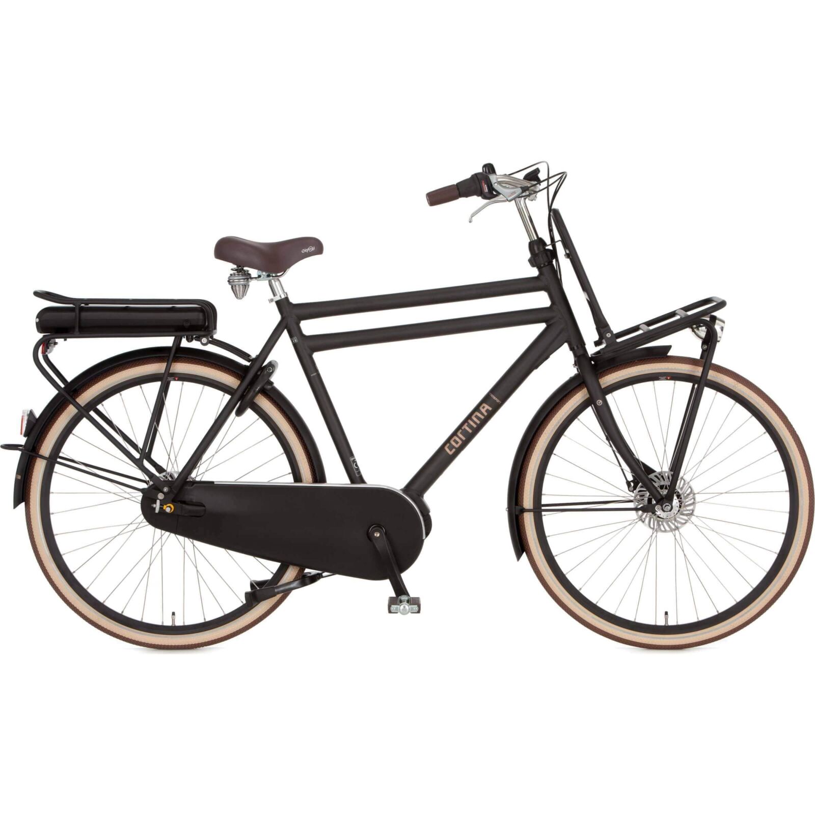 Cortina E-U4 Transport MM N8 Heren Elektrische Fiets Jet Black Mat 53 Cm