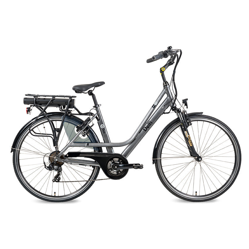 Delfi Burton V7 Dames Elektrische Fiets Titanium Glans 52 Cm