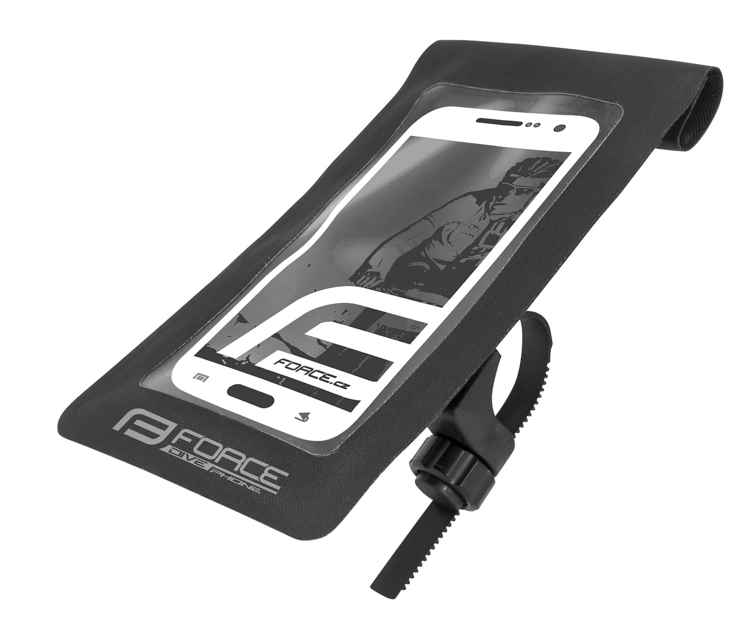 Telefoonhouder Fiets Force Dive waterdicht Zwart