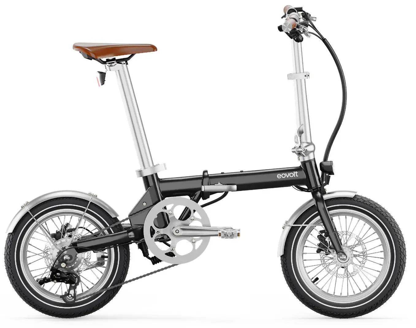 Kleine Elektrische Vouwfiets Lichtgewicht Eovolt Morning Vintage Zwart
