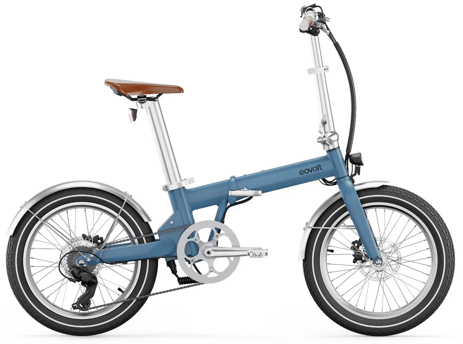 Elektrische Vouwfiets 20 inch Eovolt Afternoon Vintage Blauw
