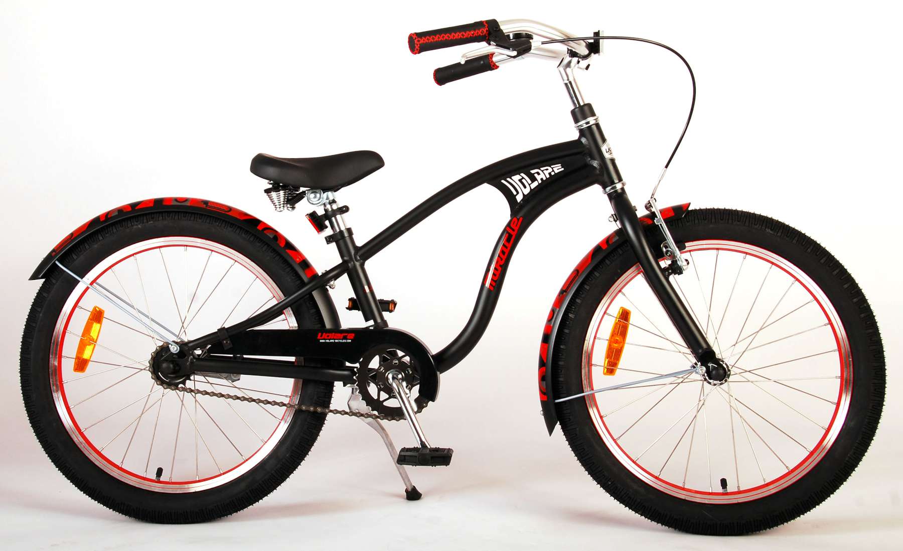 Volare Miracle Cruiser 20 Inch Jongens Kinderfiets Mat Zwart