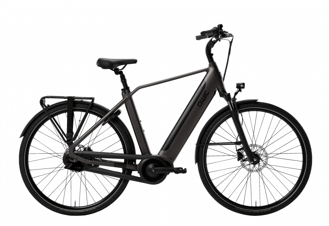 Qwic Premium I-Auto 2023 Heren - Prijs Na Inruil Elektrische Fiets Jet Black 59 Cm