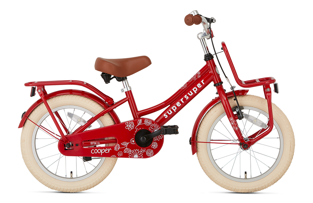 Supersuper Cooper 16 Inch 2023 Meisjes Kinderfiets Rood