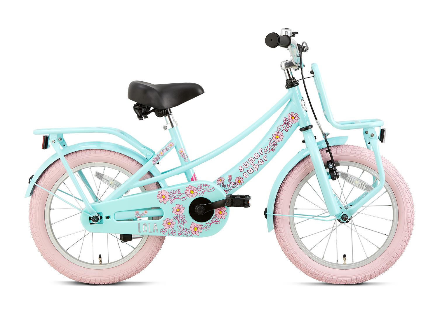 Supersuper Lola 16 Inch 2023 Meisjes Kinderfiets Mint Roze