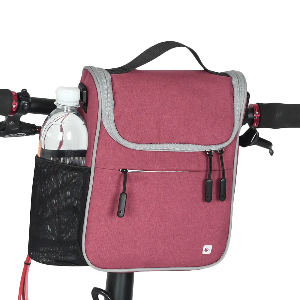 Waterdichte Fietstas stuur met insulatie roze