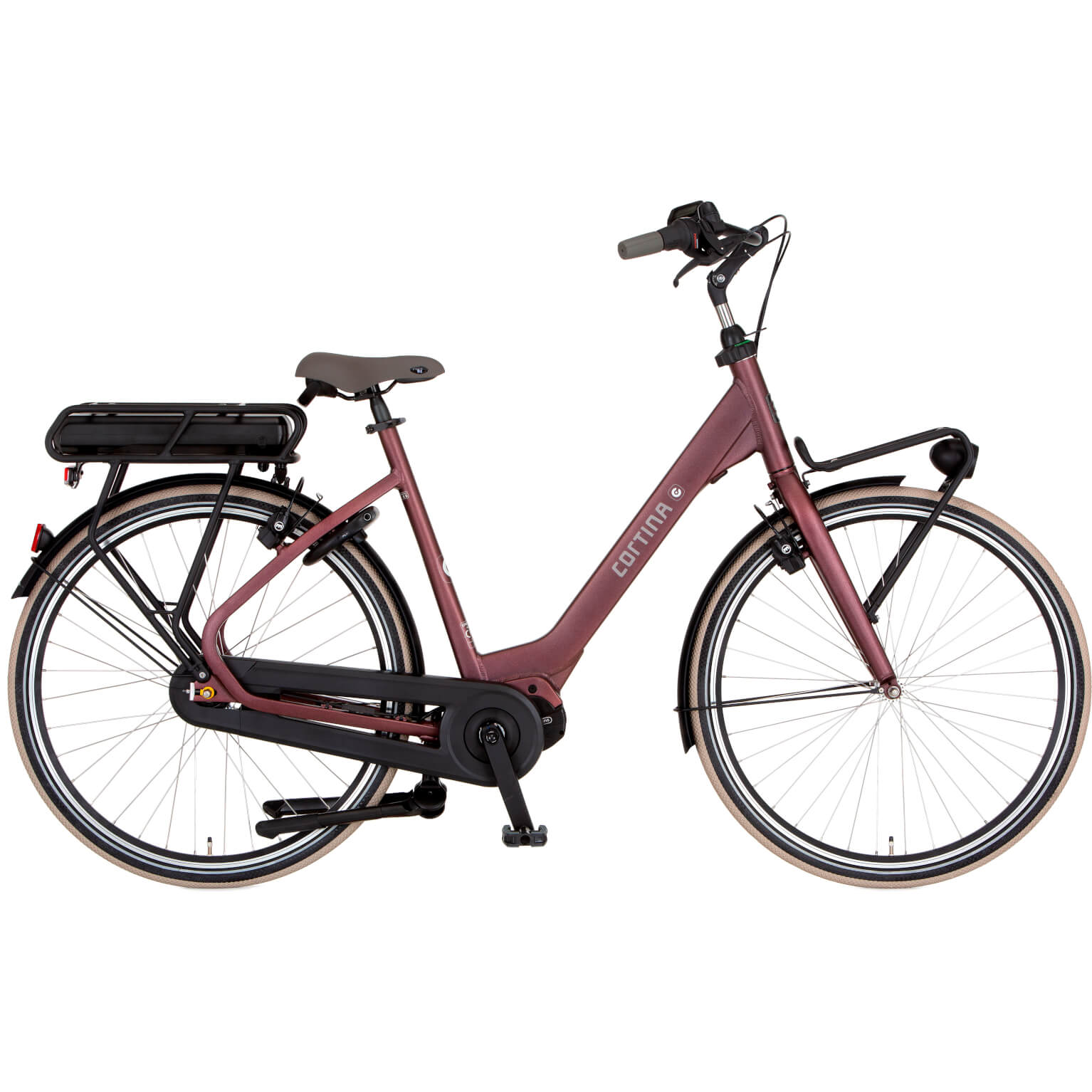 Cortina E-Common Family Moederfiets 46 cm Black Red Matt HB7 M420 43V