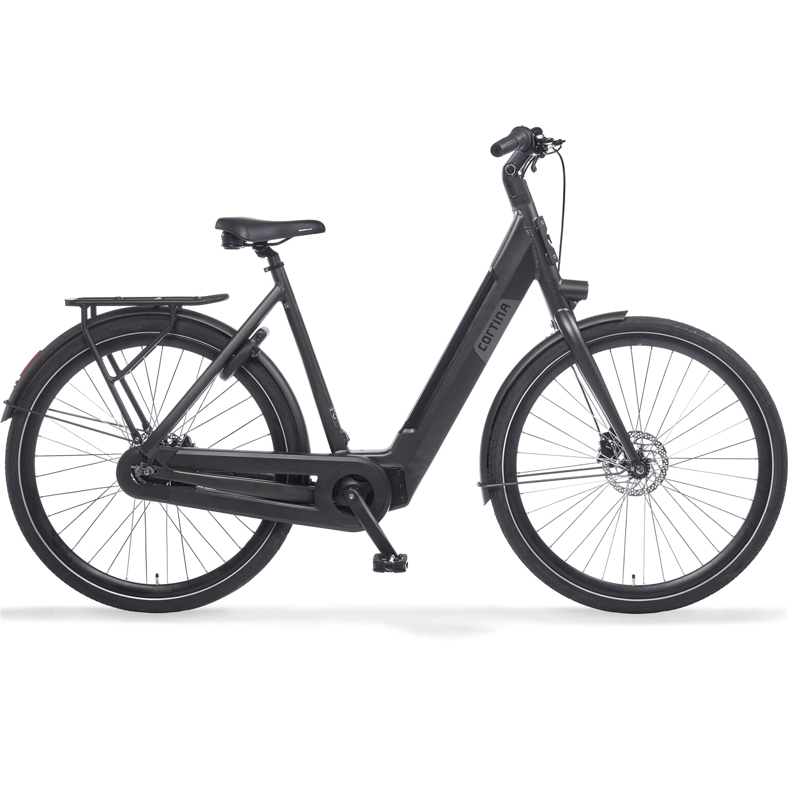 Cortina E-Nite Damesfiets Black Graphite Matt DB7 Middenmotor