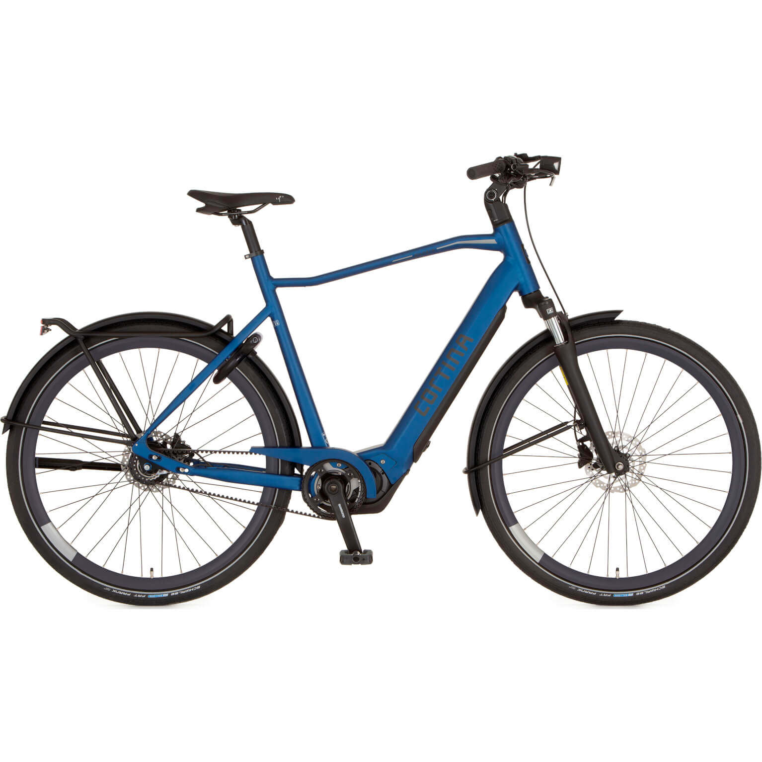 Cortina E-Silento Pro Herenfiets 61 cm Deep Indigo Blue Matt DB7 Middenmotor 6100