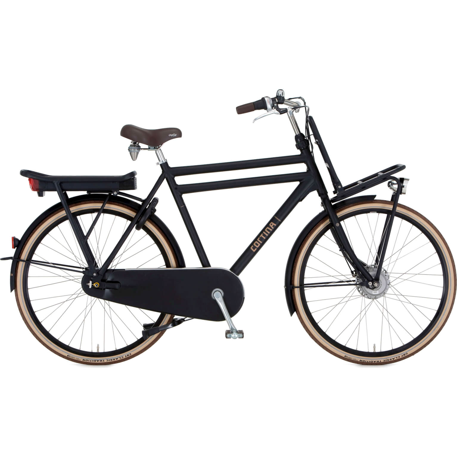 Cortina E-U4 Herenfiets Jet Black Matt RB7 Voorwielmotor