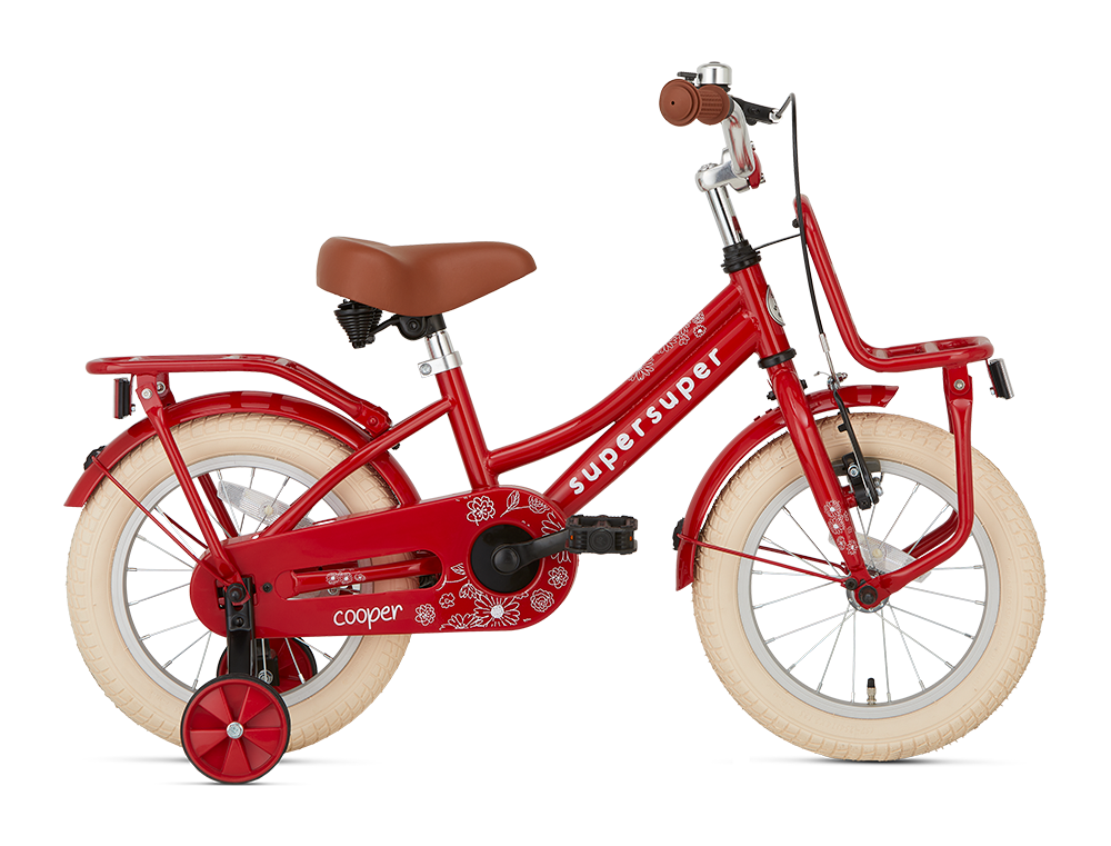 Supersuper Cooper 14 Inch 2023 Meisjes Kinderfiets Rood
