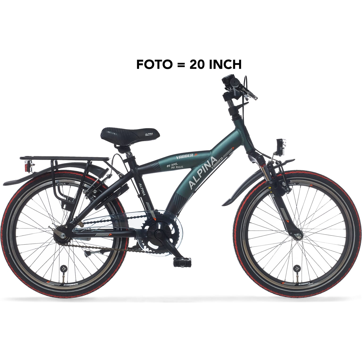 Alpina Yabber Jongensfiets 18 inch Pine Green Matt/Vivid Black Matt