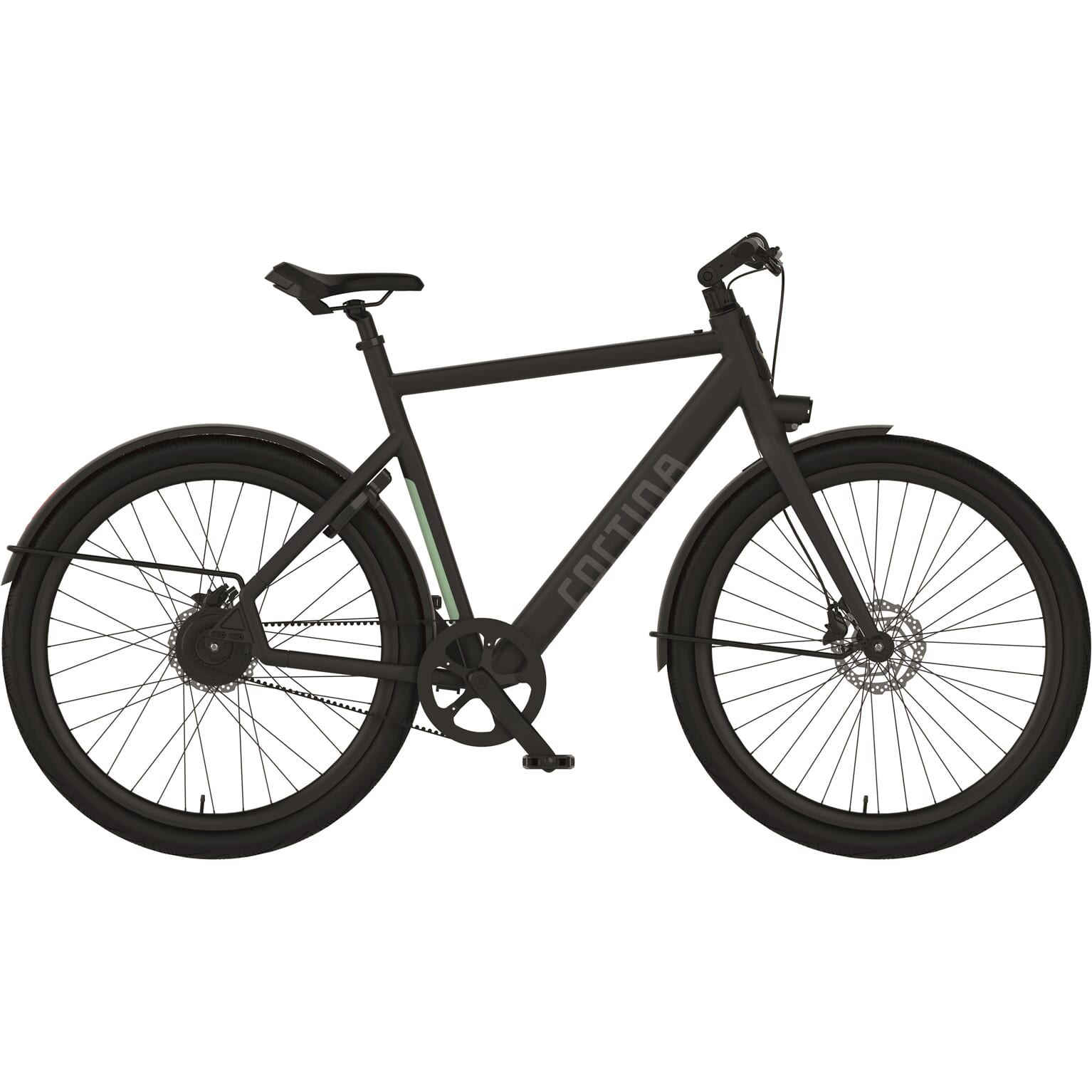 Cortina E-Lett Herenfiets 53 cm Graphite Black Matt DB Achterwielmotor