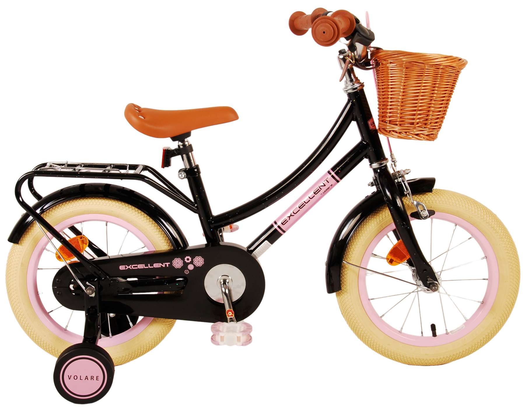 Volare Excellent 14 Inch Meisjes Kinderfiets Zwart