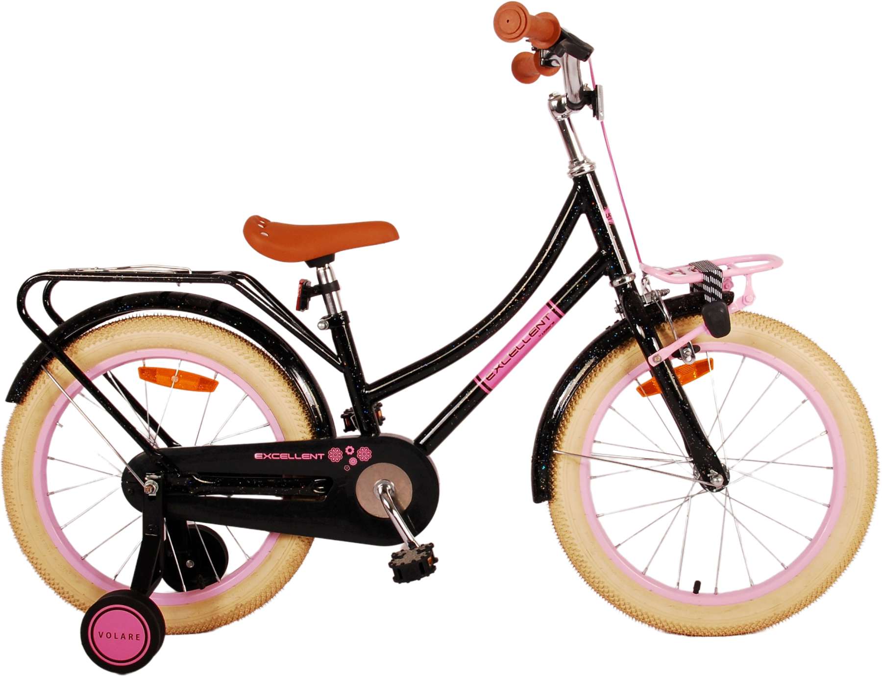 Volare Excellent 18 Inch Meisjes Kinderfiets Zwart