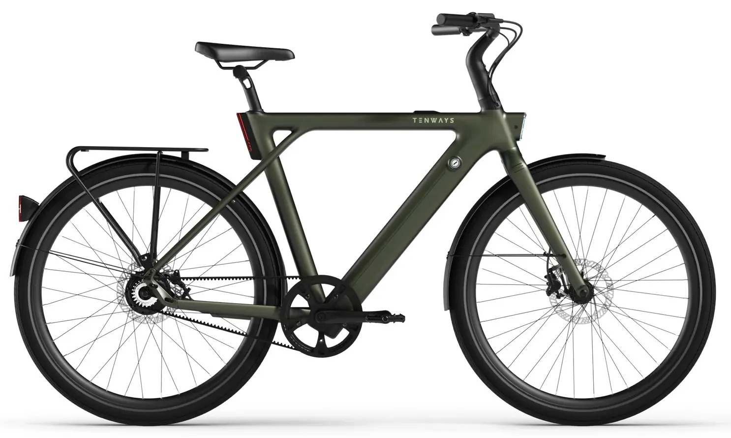 Tenways CGO009 Elektrische Stadsfiets Riemaandrijving Groen