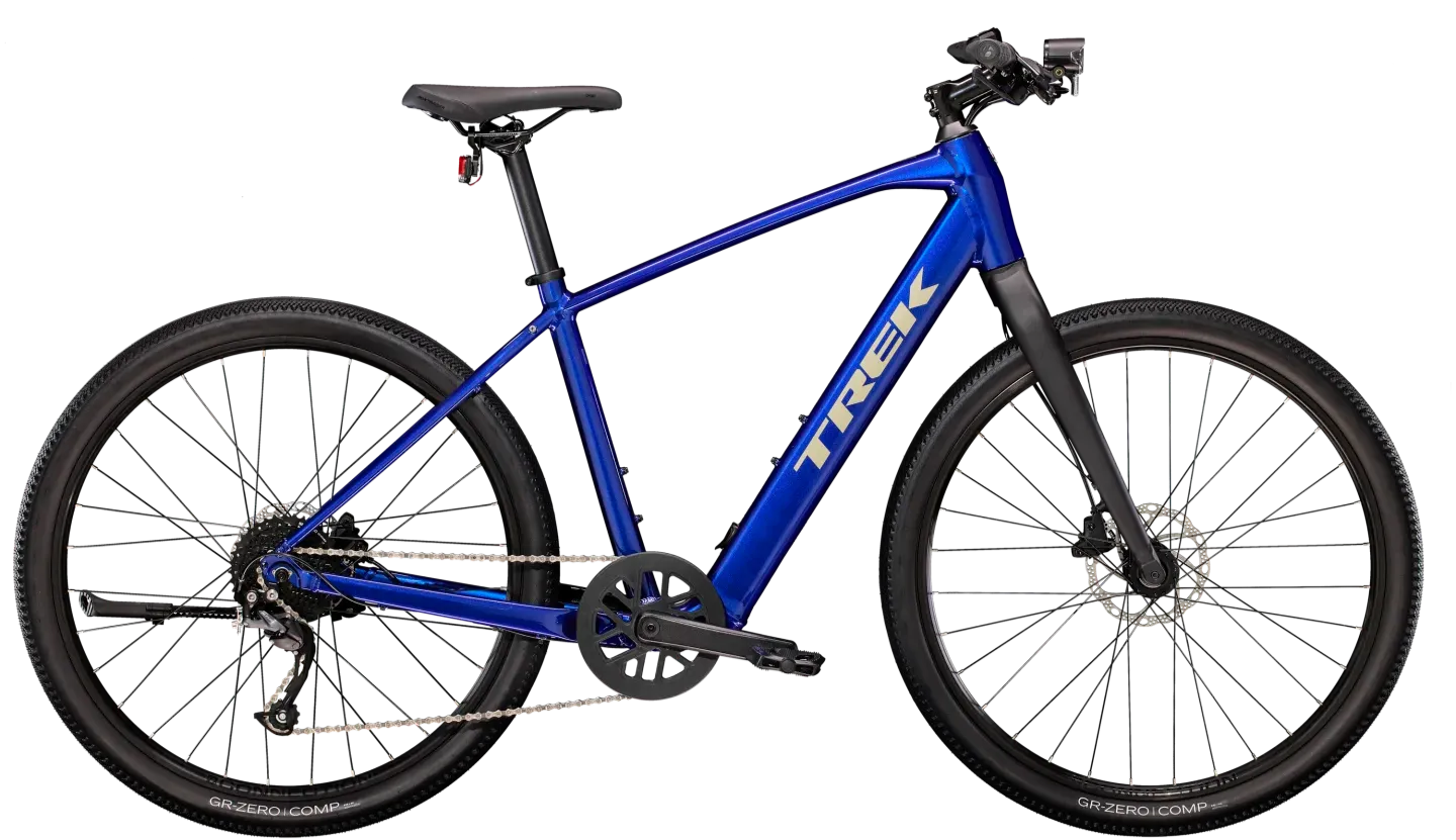 Trek Dual Sport+ 2 Elektrische Gravel Bike Straightbar L Blauw