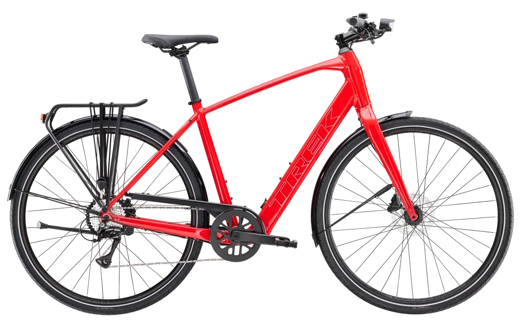Trek FX+ 2 LT Lichtgewicht Elektrische Fiets Heren 2024 L Rood