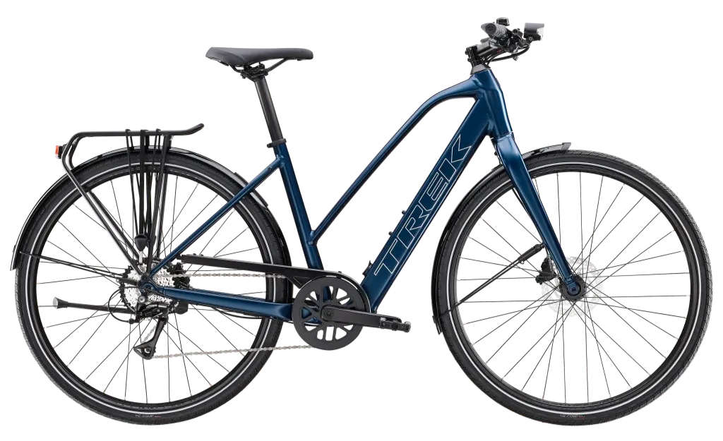 Trek FX+ 2 Stagger LT Lichtgewicht Elektrische Fiets Unisex 2024 L Blauw