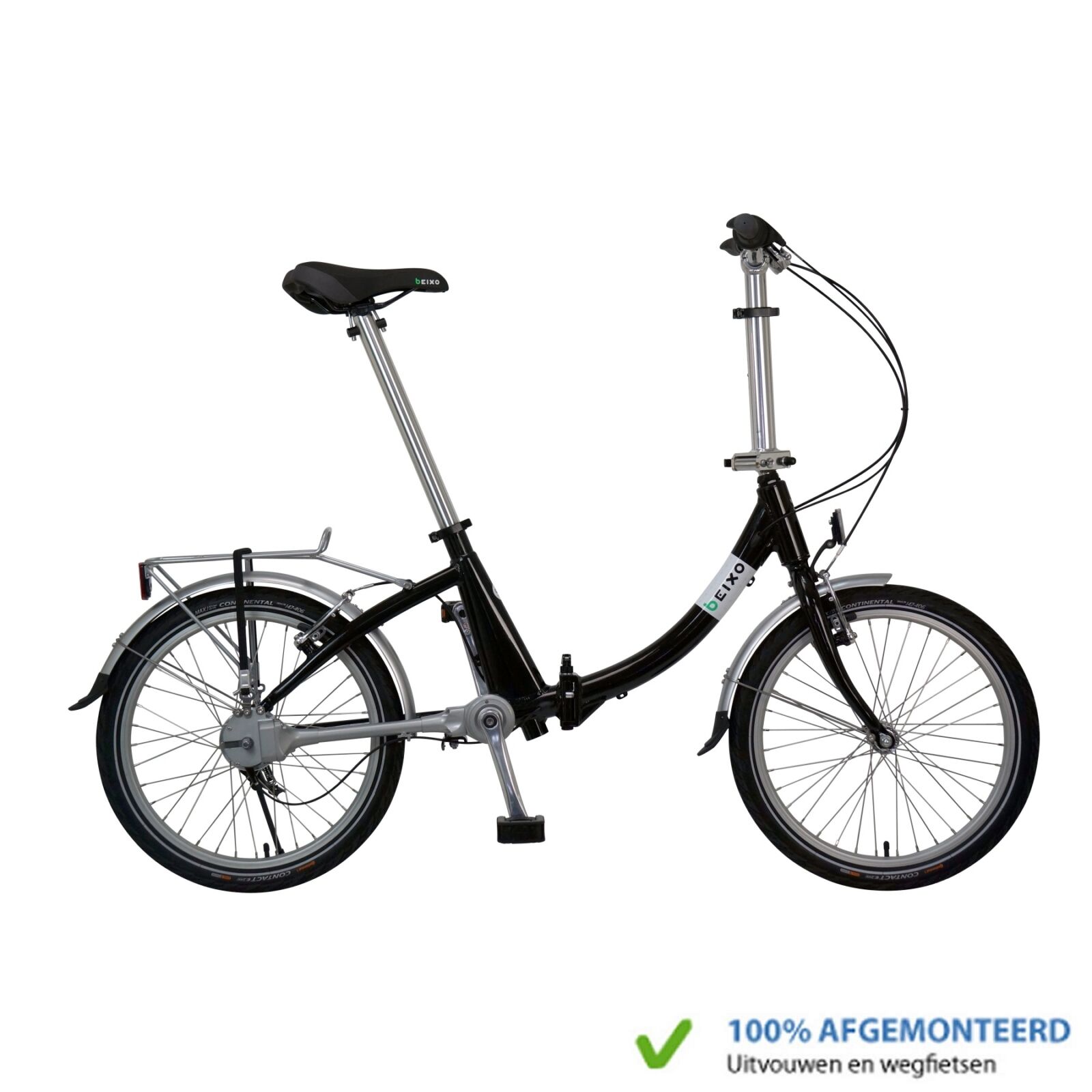 Beixo Vouwfiets Compact Lage Instap met cardanas Zwart