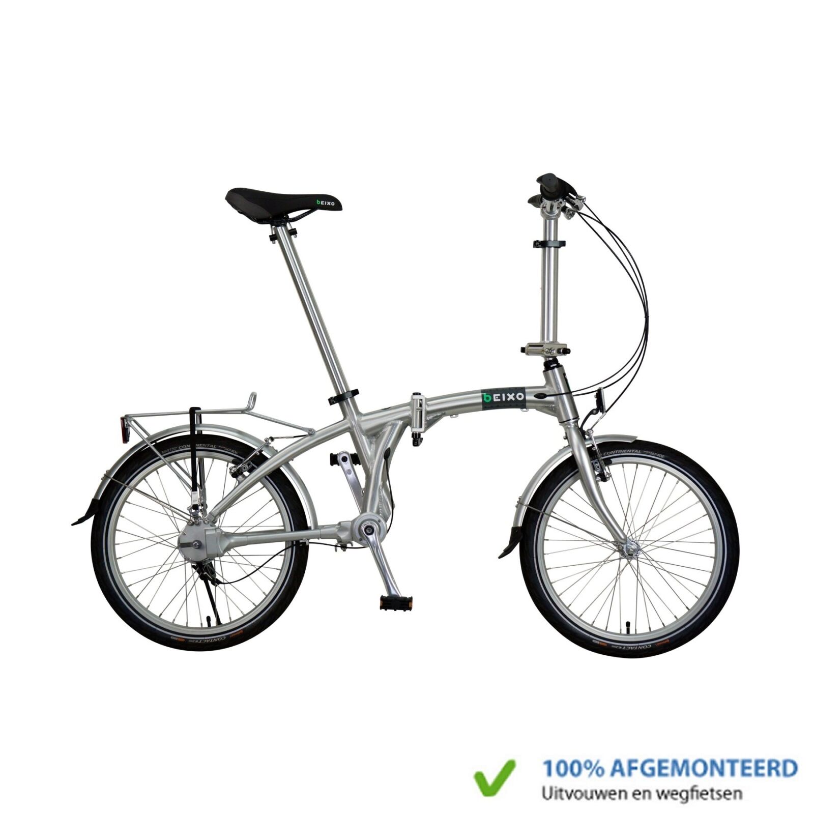 Beixo Vouwfiets Compact met cardanas Zilver