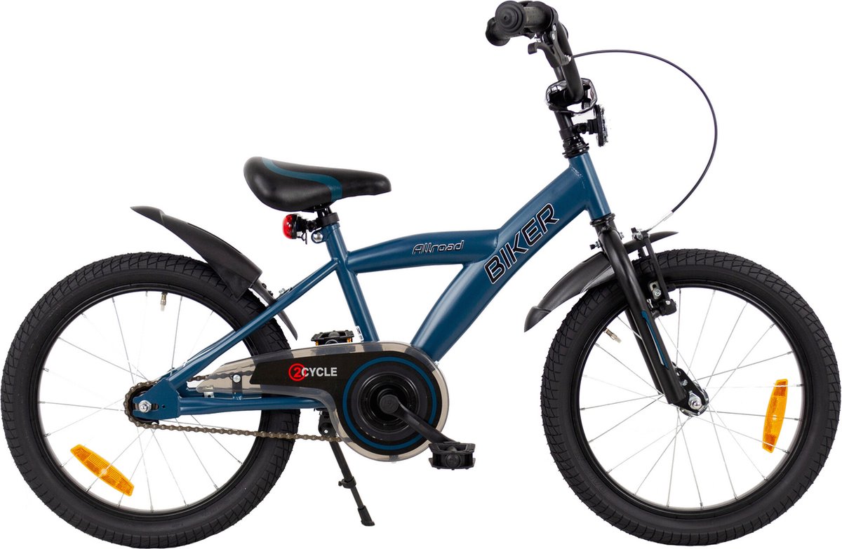 2cycle biker kinderfiets 18 inch blauw jongensfiets 18 inch fiets