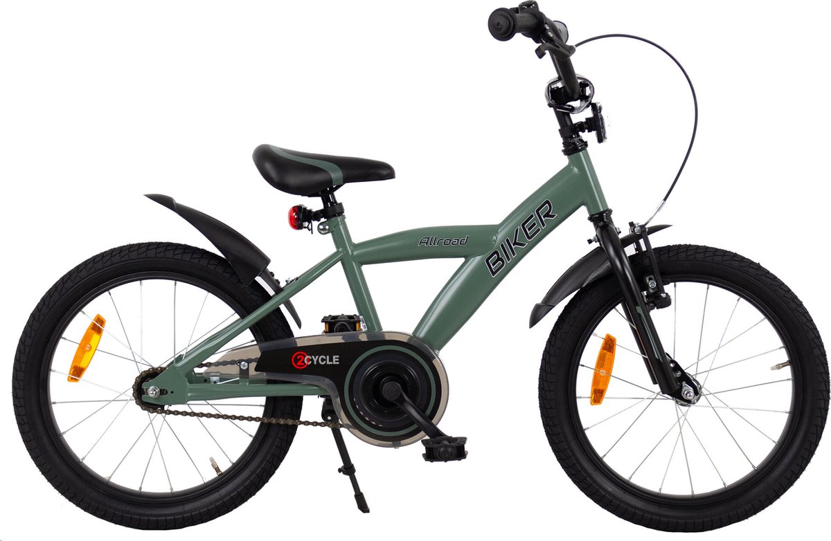 2cycle biker kinderfiets 18 inch groen