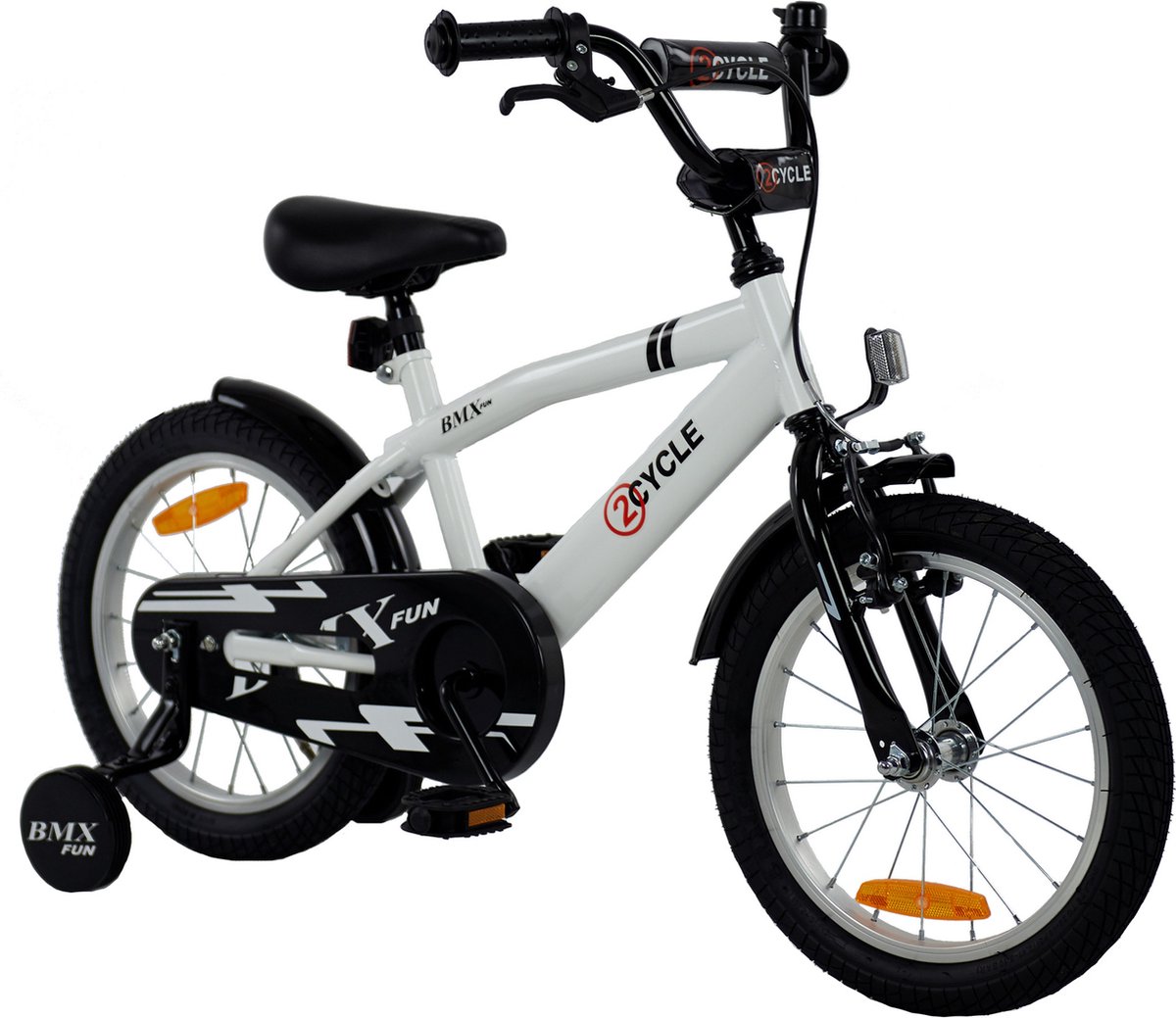 2cycle bmx fun kinderfiets 16 inch wit jongensfiets 16 inch fiets