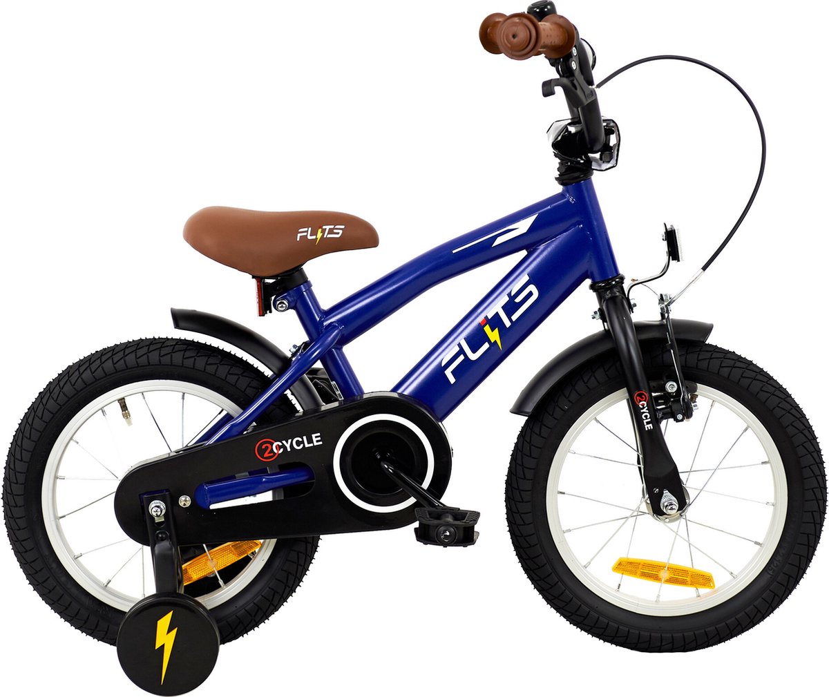 2Cycle Flits- Kinderfiets - 14 inch - Blauw - Jongensfiets - 14 inch fiets Kinderfiets kopen online