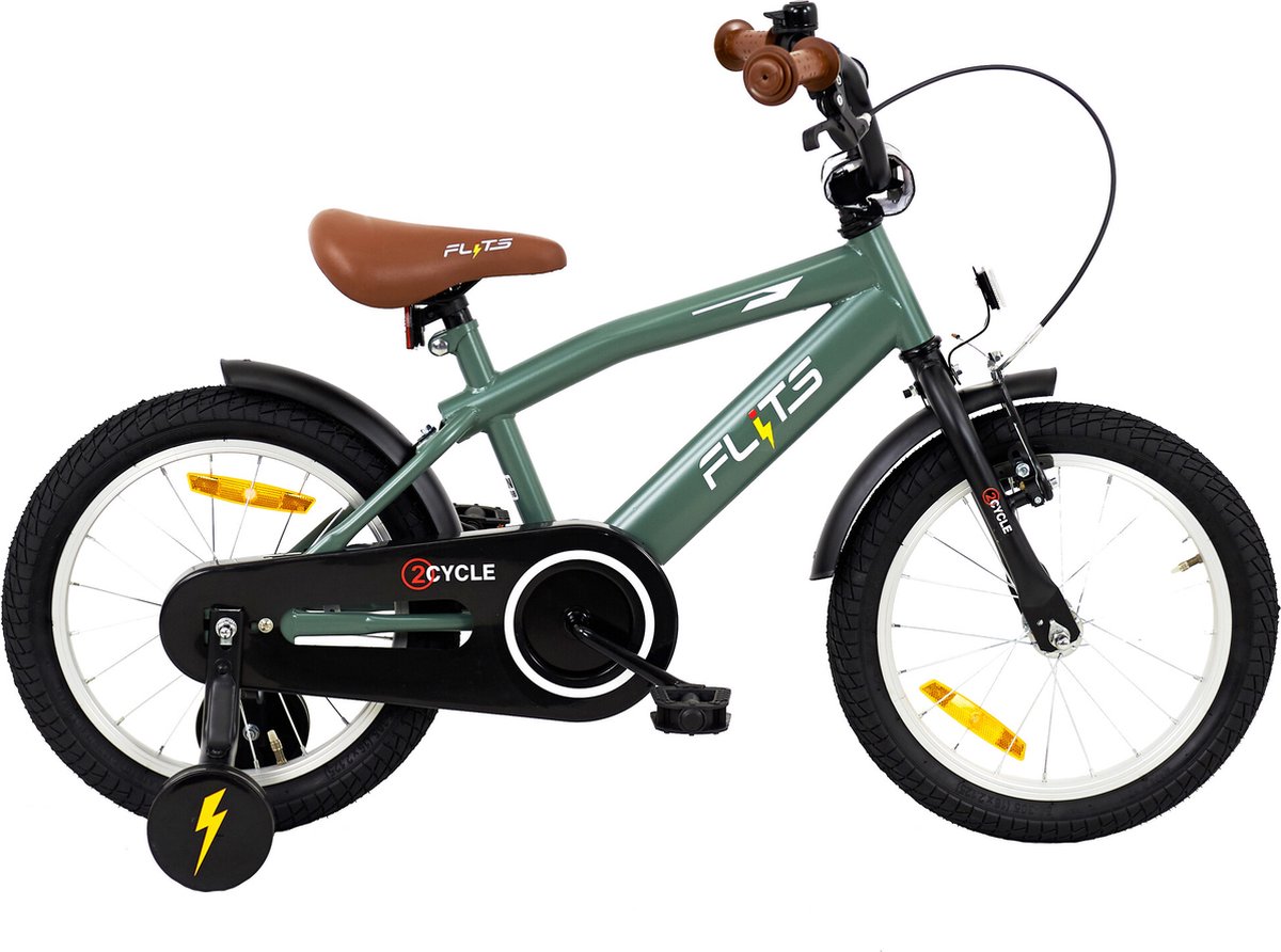 2cycle flits kinderfiets 16 inch groen jongensfiets 16 inch fiets