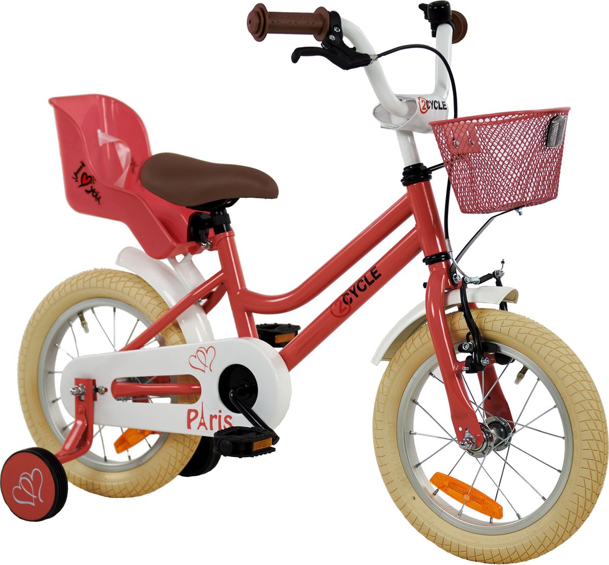 2cycle paris kinderfiets 14 inch roze wit met poppenzitje 2 cycle zeemeermin kinderfiets 14 inch meisjesfiets 14 inch fiets