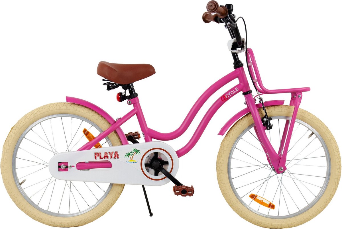 2Cycle Playa - Kinderfiets - 20 inch - Voordrager - Roze - Meisjesfiets - 20 inch fiets Kinderfiets kopen online