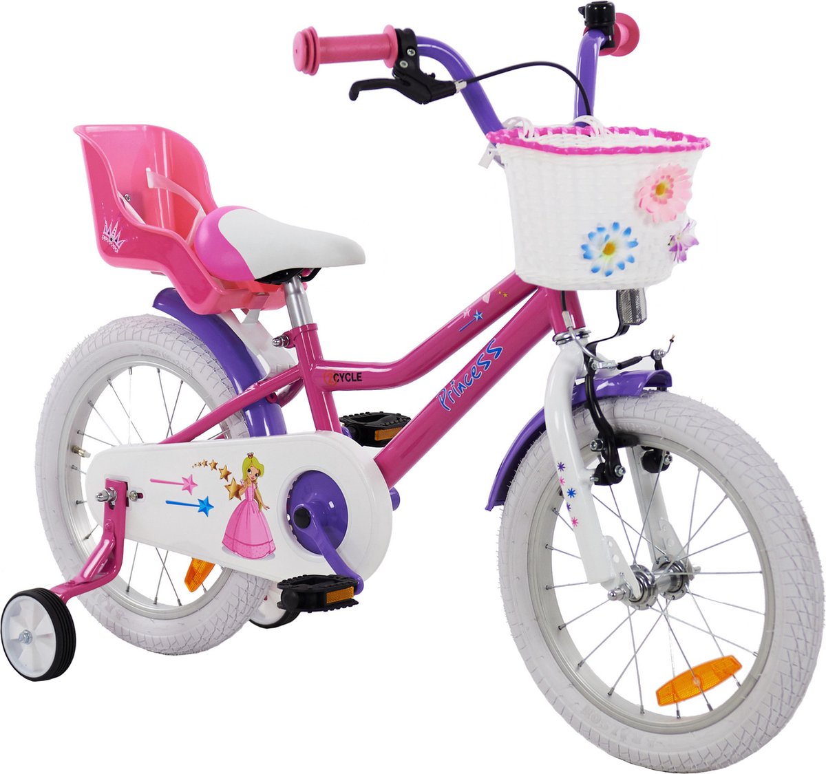 2Cycle Princess - Kinderfiets - 16 inch - Roze - met Poppenzitje - Meisjesfiets - 16 inch fiets Kinderfiets kopen online