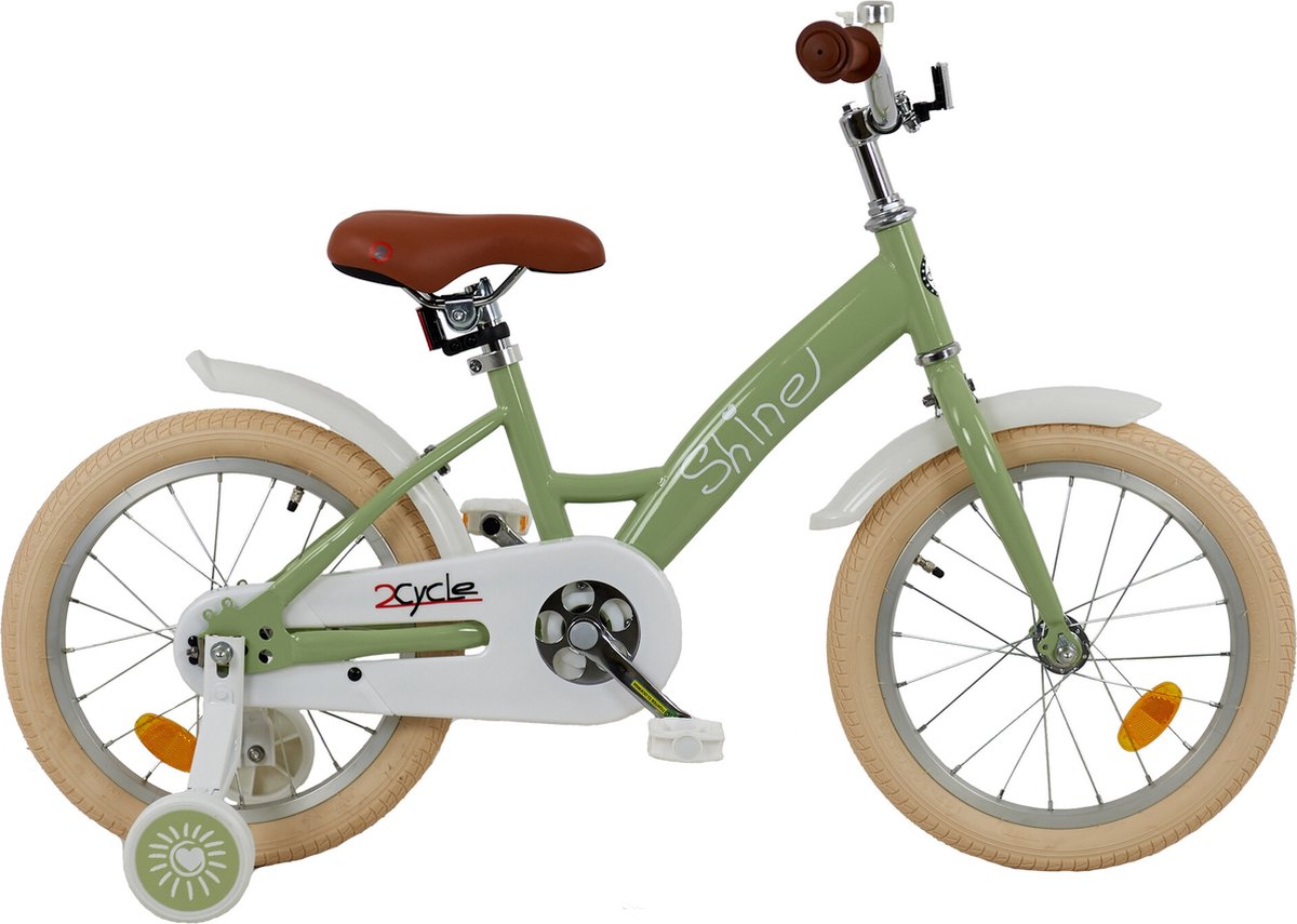 2Cycle Shine - Kinderfiets - 16 inch - Groen - Meisjesfiets - 16 inch fiets Kinderfiets kopen online