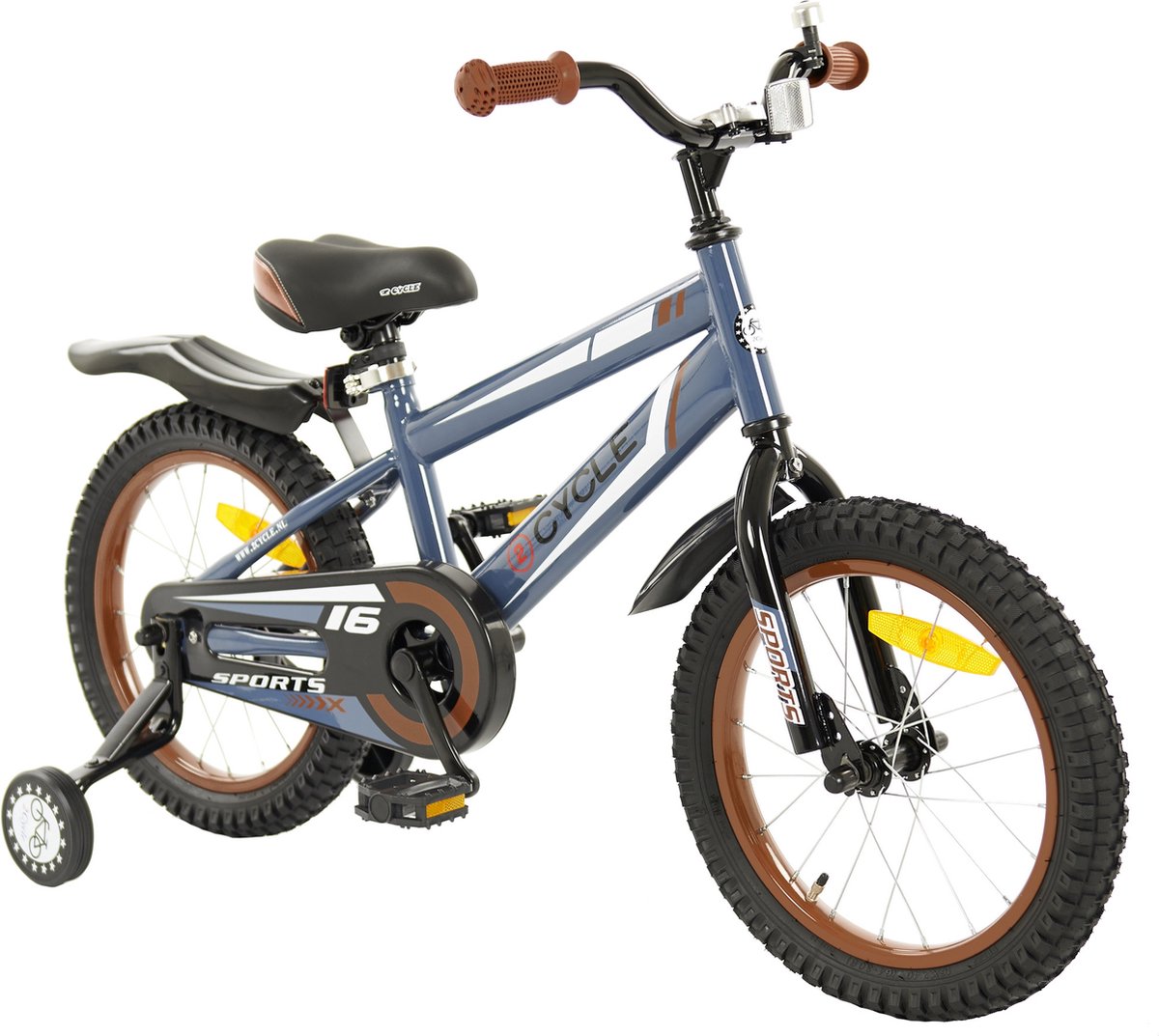 2cycle sports grijs jongensfiets 4 tot 6 jaar
