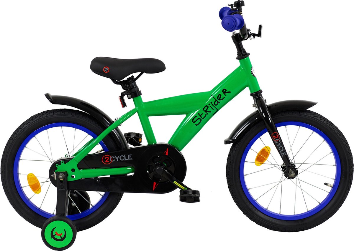 2Cycle Strijder- Kinderfiets - 16 inch - Groen - Jongensfiets -16 inch fiets Kinderfiets kopen online