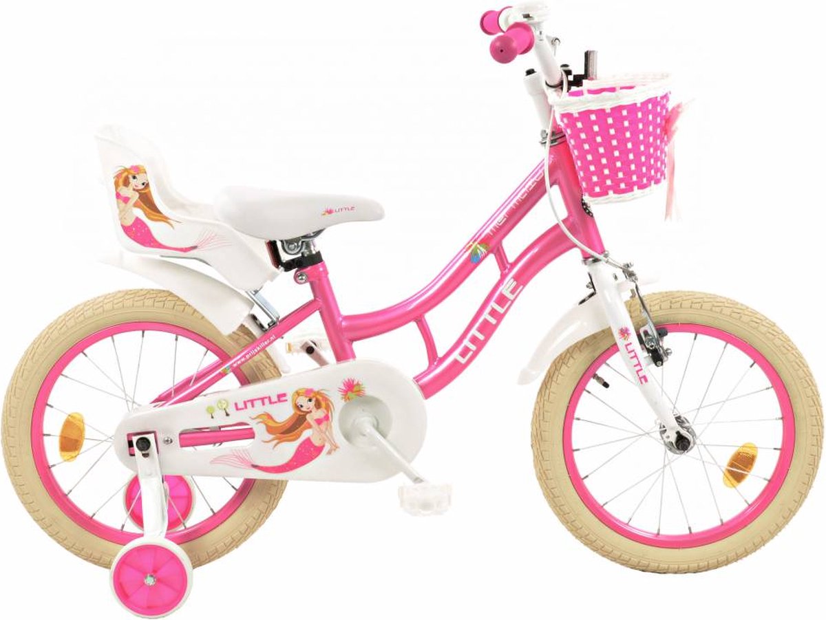2Cycle Zeemeermin - Roze - Meisjesfiets 4 tot 6 jaar Kinderfiets kopen online